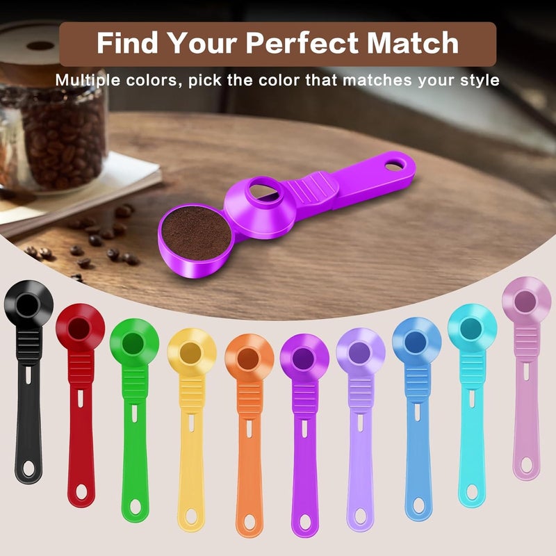 CEILUPY 2-in-1 Coffee Scoop with Funnel, 2 Teaspoon Measuring Spoon for Reusable K Cups, Ground Coffee, Protein Powder & Tea, Mess-Free Plastic Design (Rose Red) - Image 5